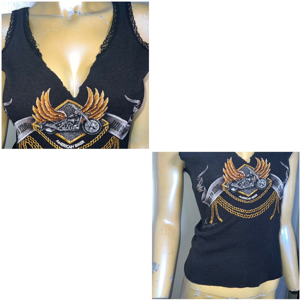 Live To Ride Distressed Cropped Tank Top - Picture 5 of 16
